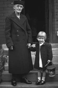 photograph: Annie Dumville (née Richards) and her great granddaughter Carole, photograph taken about 1948