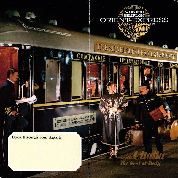 Venice Simplon-Orient-Express, 1985/1986 brochure, Roma Cresswell