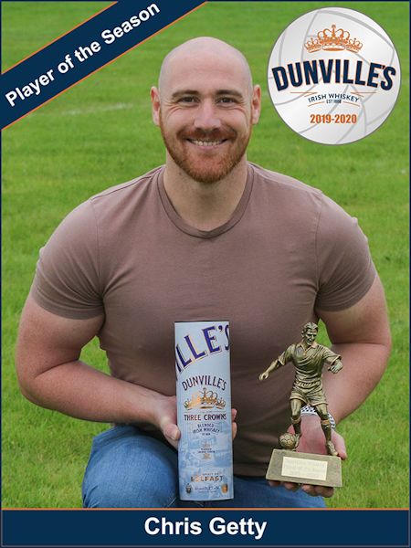 Dunville's Whiskey Player of the Season 2019-2020: Chris Getty, photograph by David Hunter