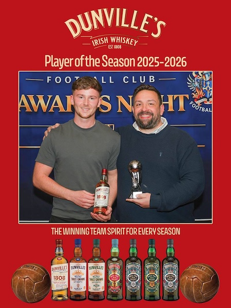 Dean Lewis, Lee Forsythe, Lisburn Distillery Football Club, photograph by David Hunter