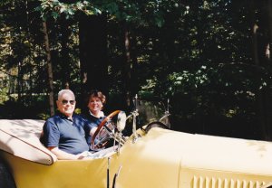 Harry and his daughter Sue in his Studebaker Bearcat