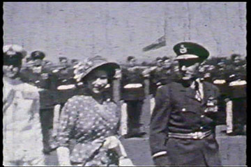 Princess Elizabeth and Air Commodore L.T. Pankhurst at Eastleigh Airport, Nairobi on 1st February 1952.